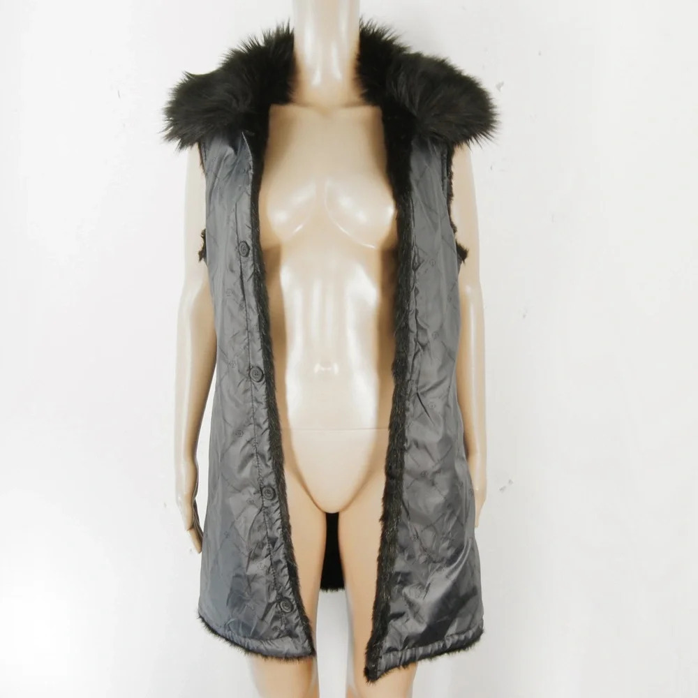 Nanette Lepore Black Faux Fur Jacket Coat Liner